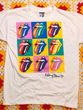 Vintage The Rolling Stones North American Tour 1989  T Shirt Andy Warhol XL